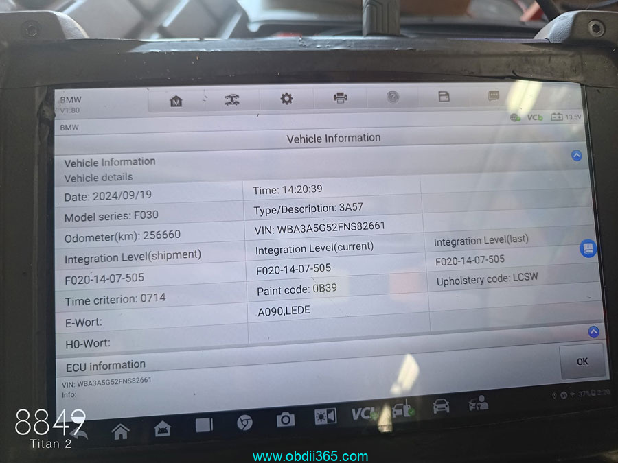 Autel Im608 BMW FEM F30 Fail To Process Ecu 2