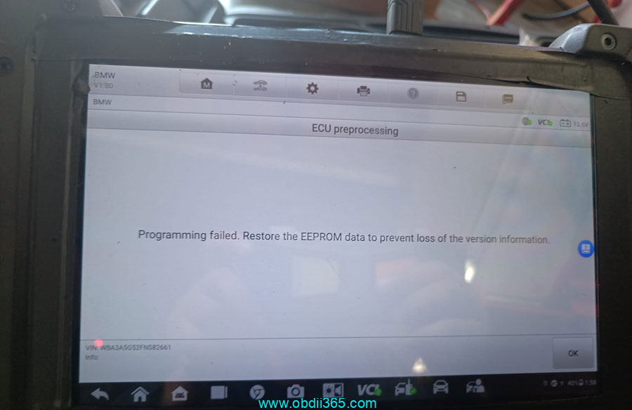 Autel Im608 BMW FEM F30 Fail To Process Ecu 3