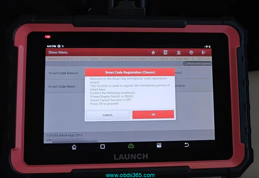 Launch X431 Pro Elite Add Key Toyota Rav4 Key 10