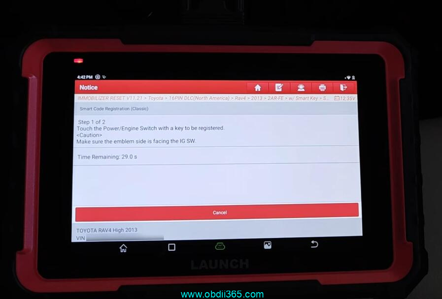 Launch X431 Pro Elite Add Key Toyota Rav4 Key 15