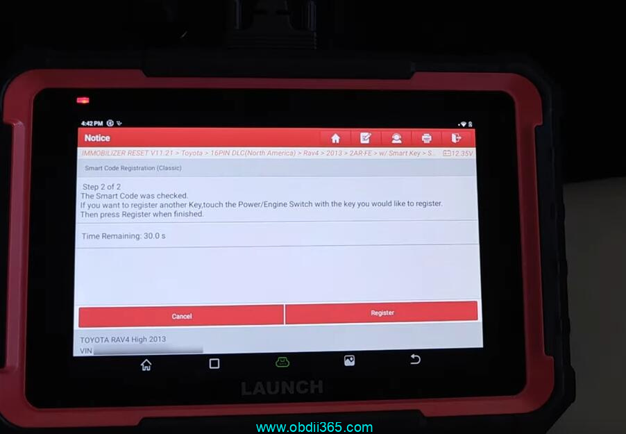 Launch X431 Pro Elite Add Key Toyota Rav4 Key 17