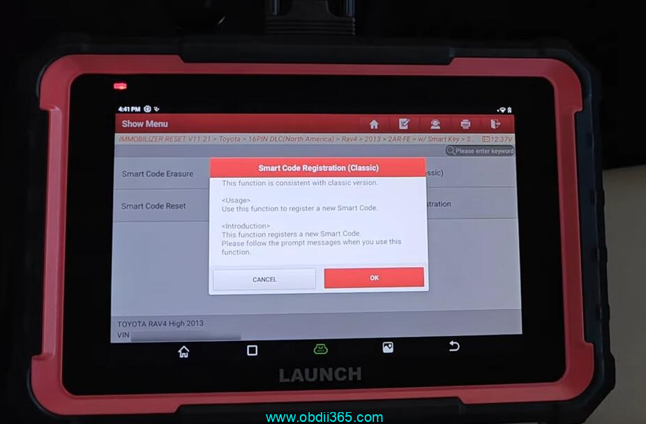 Launch X431 Pro Elite Add Key Toyota Rav4 Key 9