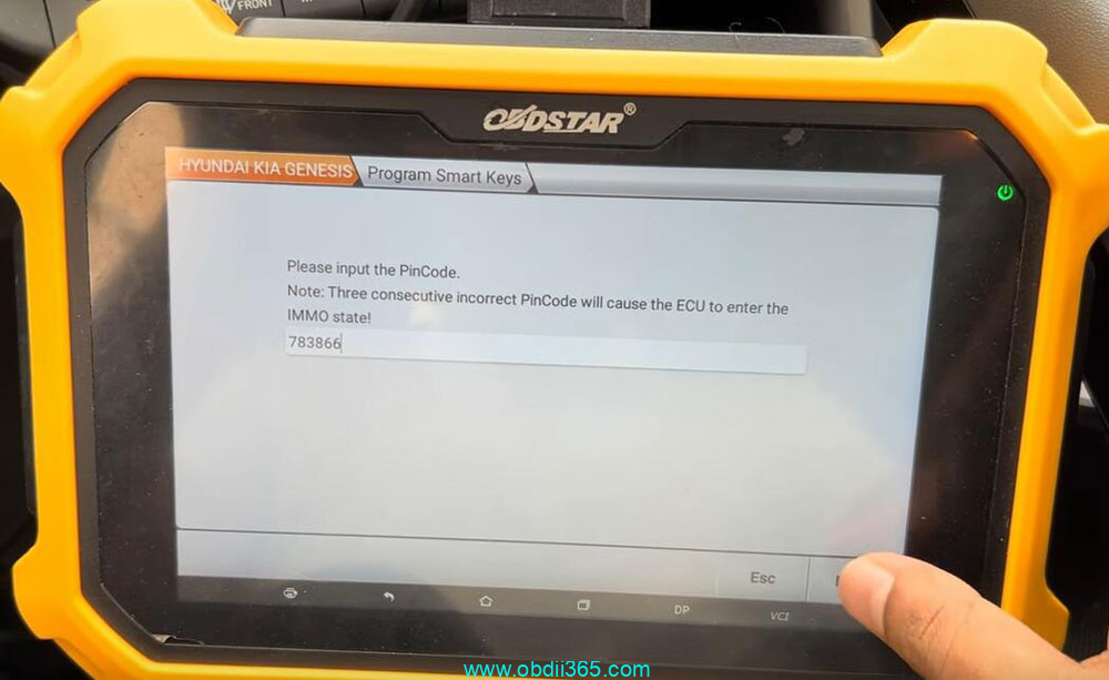 Obdstar Hyundai Elantra 2022 Pin Code Smart Key 10
