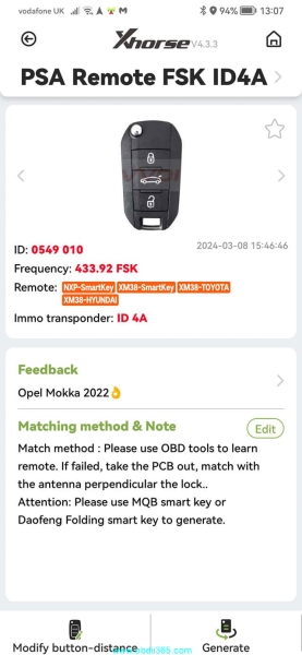 Opel Corsa Mokka 4A Xhorse Keydiy Remote Not Working?