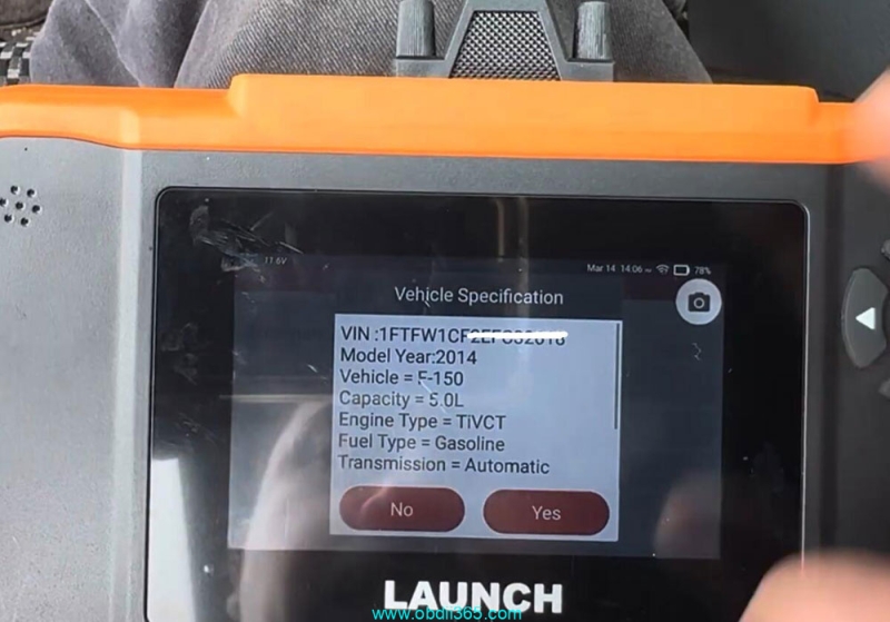 Program 2014 Ford F150 PATS Key with Launch Creader Elite 2.0 FGC