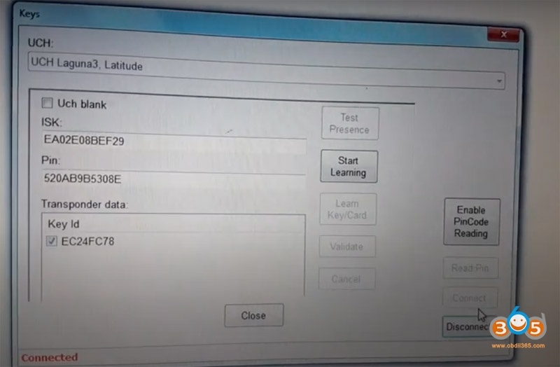 Program Renault Laguna3 Key Card HandsFree with RenoLink 1.87