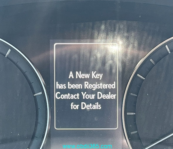 Toyota New Key Registered Contact Dealer