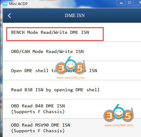 Yanhua Mini ACDP Read BMW F30 N20 DME ISN