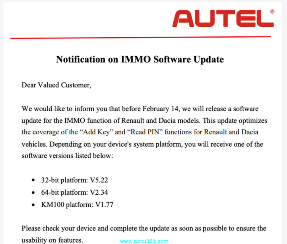 Autel MaxiIM Renault Update 1