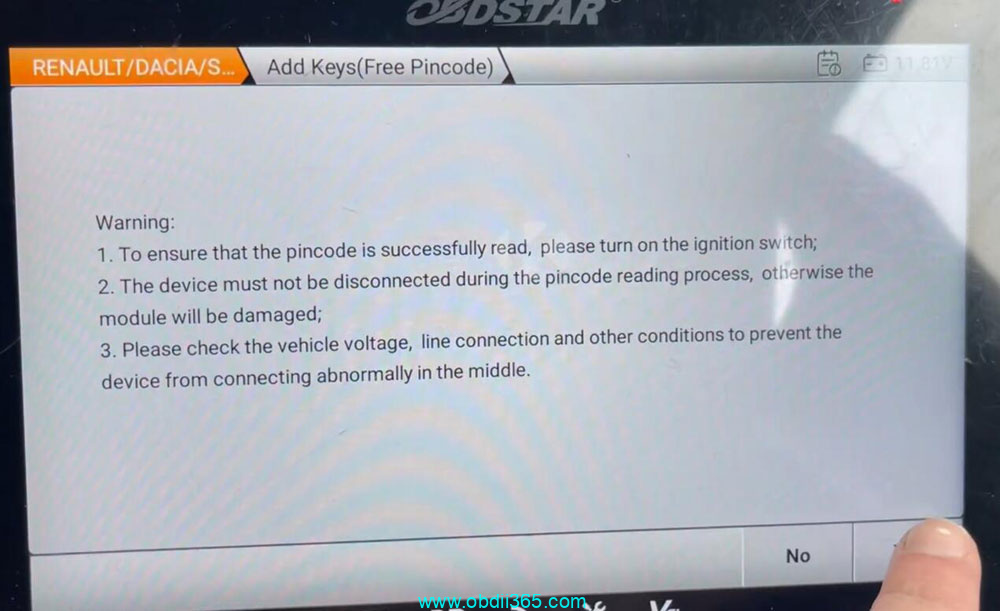 Obdstar G3 Add Renault Clio 5 2023 Key 10