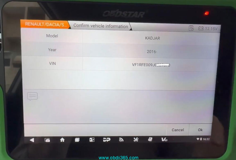Obdstar G3 Renault Kadjar 2019 Add Key 3