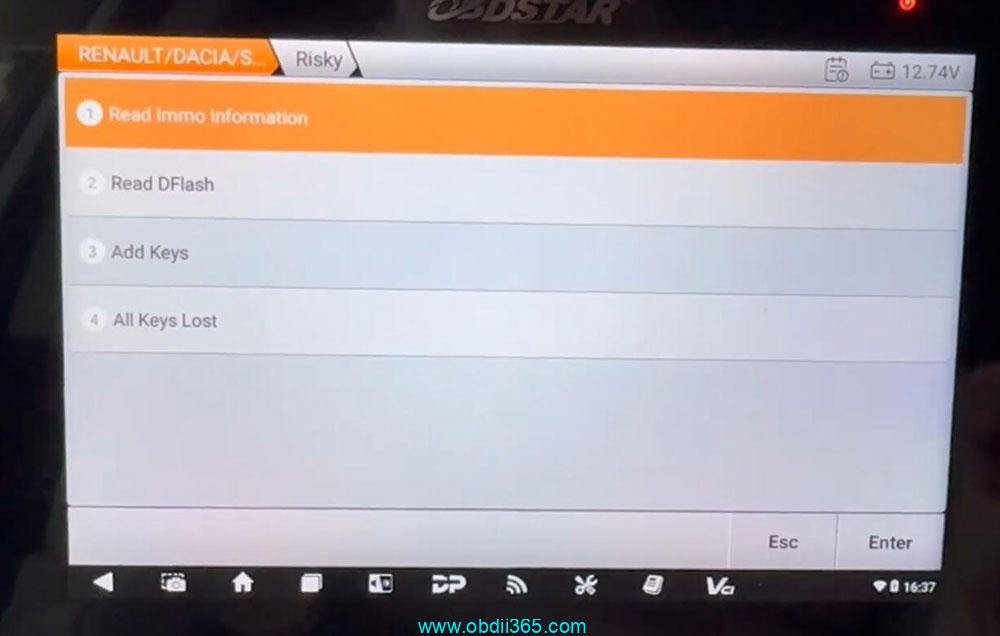 Obdstar G3 Renault Kadjar 2019 Add Key 9