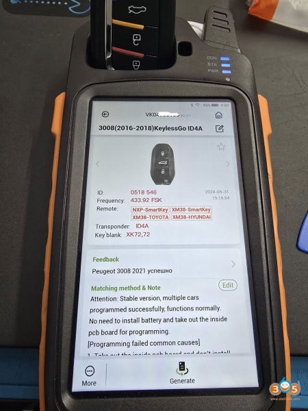 How to Add 2021 Peugeot 3008 Smart Key with Autel IM508?