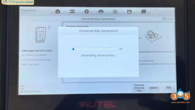 How to Generate VW Golf 7 2017 MQB Key with Autel IM508 and iKey?