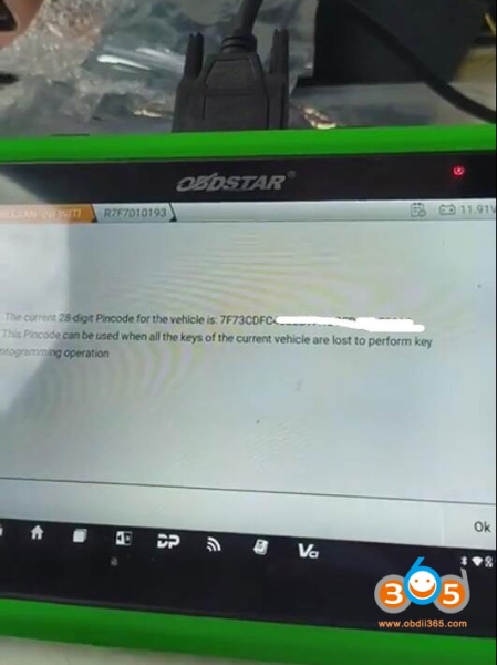 OBDSTAR G3 Read Nissan B18/T33 PIN Code via RH850 Adapter