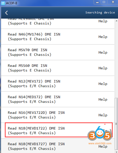 Read BMW MEV17.2.2 DME ISN Code with Yanhua ACDP