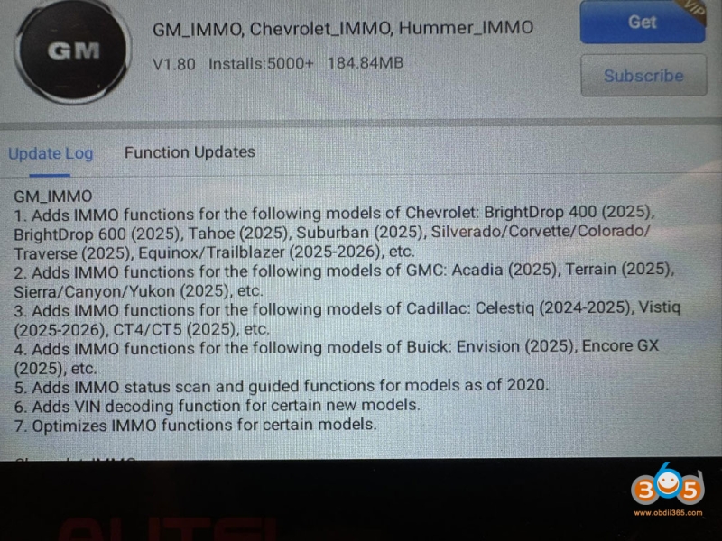 Autel IM508 IM608 Update 2025 GM IMMO Models