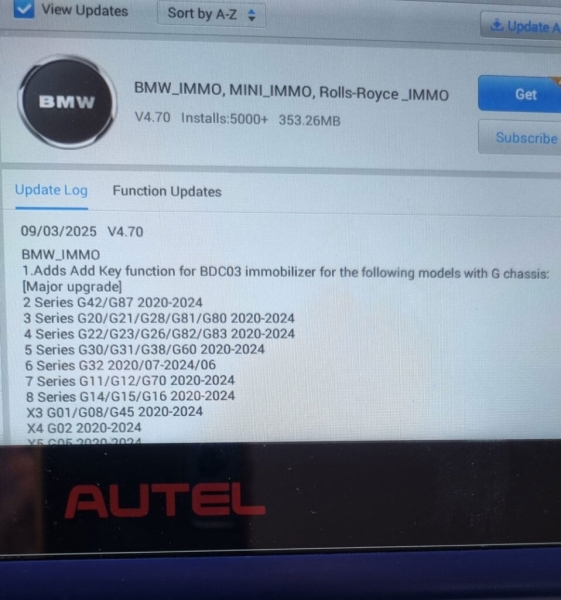 Autel IM508 IM608 BMW G Series BDC3 Add Key Requirements
