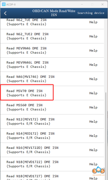 How to Read BMW MSV70 DME ISN Code with Yanhua ACDP?