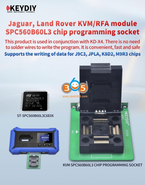 How to Use Keydiy JLR RFA SPC560 Chip Programming Socket?