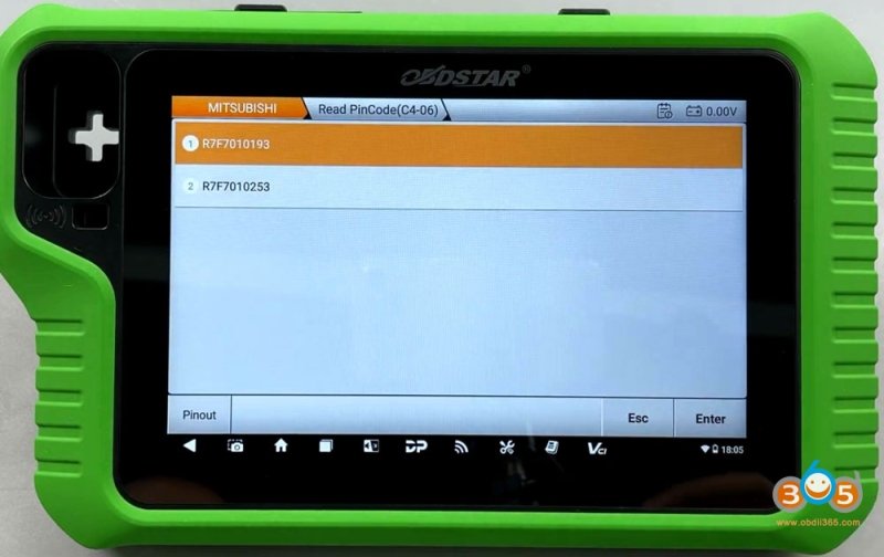 OBDSTAR G3 Read 2021- Mitsubishi Outlander HFM Pin Code with RH850 Adapter