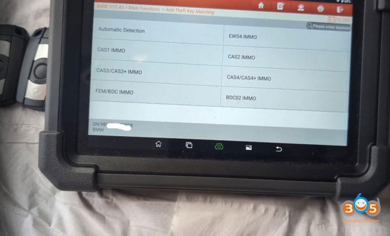 Unlock BMW CAS3++ ISTAP Key with Launch X431 IMMO Plus
