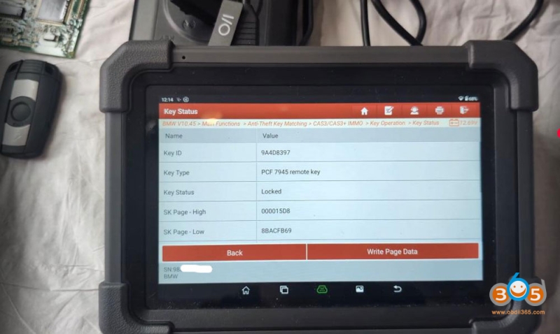 Unlock BMW CAS3++ ISTAP Key with Launch X431 IMMO Plus
