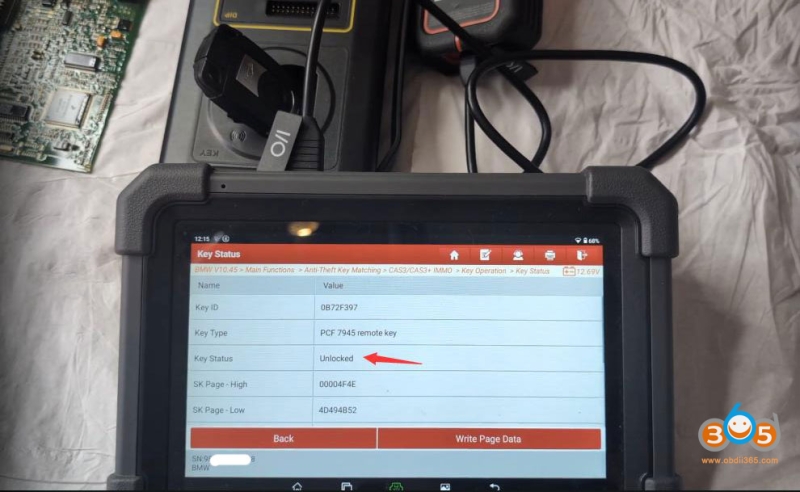 Unlock BMW CAS3++ ISTAP Key with Launch X431 IMMO Plus