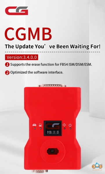 CGDI MB V3.4.0.0 Adds Benz FBS4 ISM DSM ESM Erase Function
