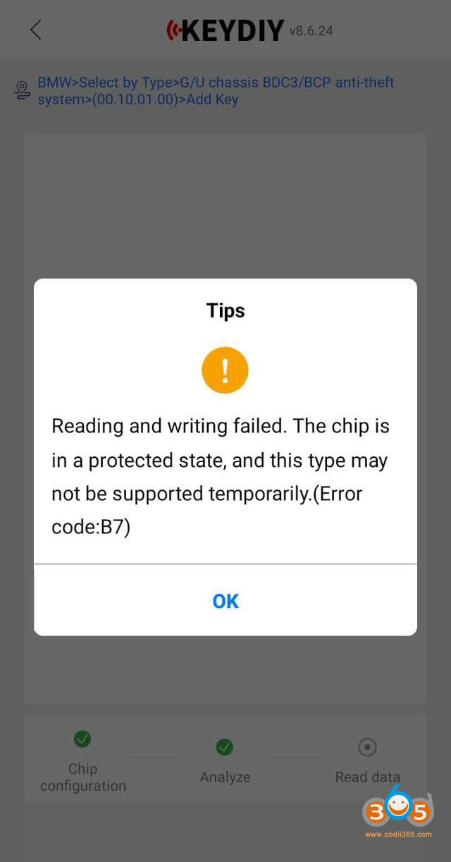 Keydiy KD X4 BMW BDC3 Error B7 3
