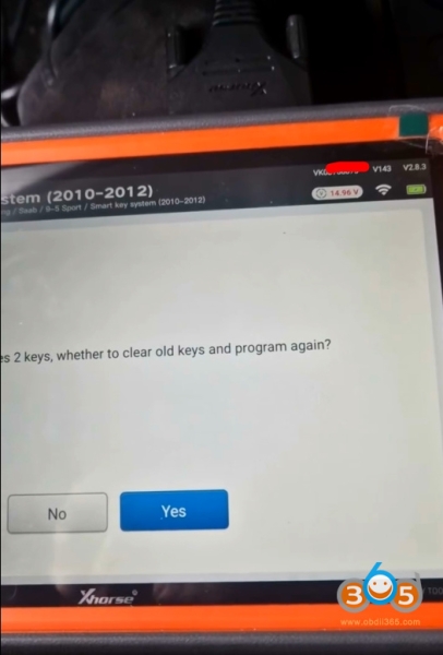 Program Saab 9-5 2012 All Keys Lost with Lonsdor + Xhorse