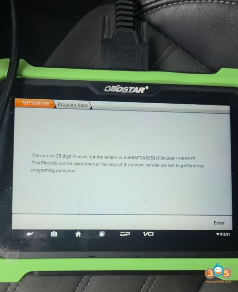 OBDSTAR G3 Program 2025 Mitsubishi Outlander All Keys Lost with 40 Pin Cable