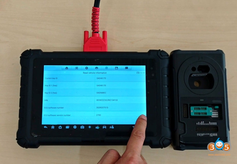 Autel IM508 IM608 Add VAG MQB49 5C Key via APB113 Adapter