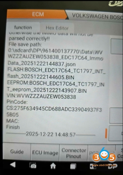 OBDSTAR G3 Program VW Golf 7 JCI MQB48 All Keys Lost with RH850 Adapter