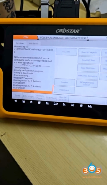 OBDSTAR G3 Program VW Golf 7 JCI MQB48 All Keys Lost with RH850 Adapter