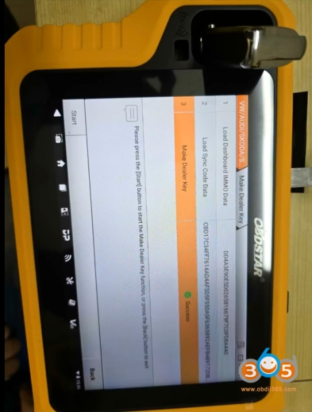 OBDSTAR G3 Program VW Golf 7 JCI MQB48 All Keys Lost with RH850 Adapter