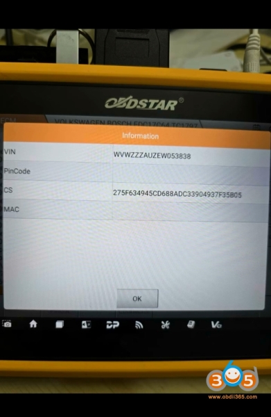 OBDSTAR G3 Program VW Golf 7 JCI MQB48 All Keys Lost with RH850 Adapter