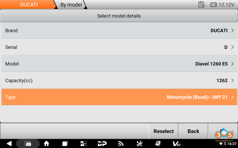2021 DUCATI DIAVEL 1260 PIN Code Reset by OBDSTAR MotoMaster