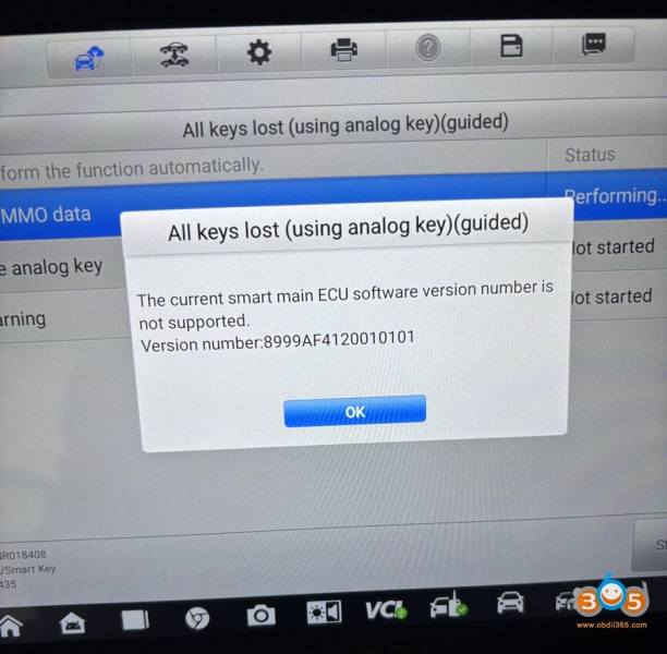 Autel IM508 Failed to Back up 2022 Toyota CHR IMMO Data Solution