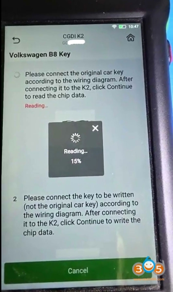 CGDI K2 Read VW Passat B8 MQB49 5C Key Data (CS Code)
