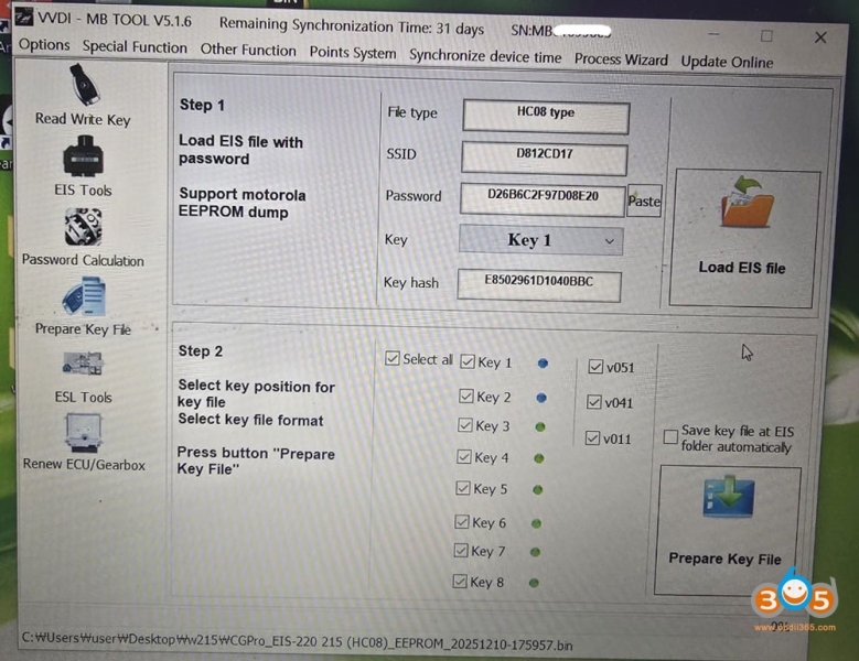 CGPro+ VVDI MB Tool Program Benz W220 All Keys Lost
