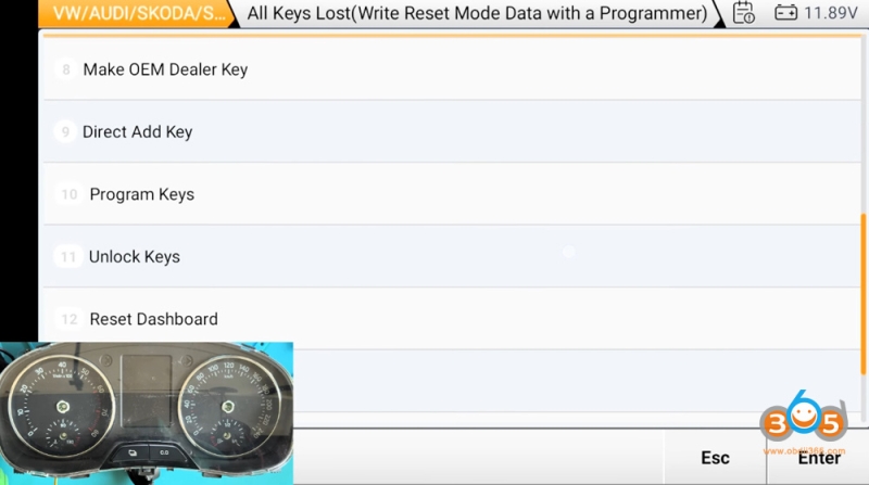 OBDSTAR G3 Program VAG IMMO4 All Keys Lost via MP001