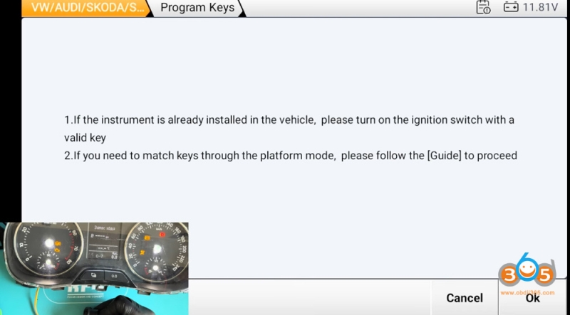 OBDSTAR G3 Program VAG IMMO4 All Keys Lost via MP001