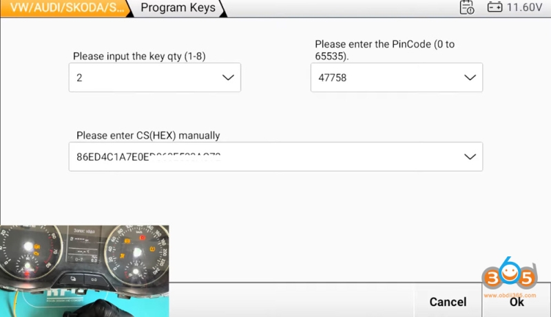 OBDSTAR G3 Program VAG IMMO4 All Keys Lost via MP001