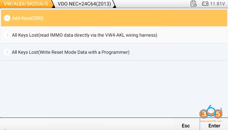 OBDSTAR G3 Program VAG IMMO4 All Keys Lost via MP001