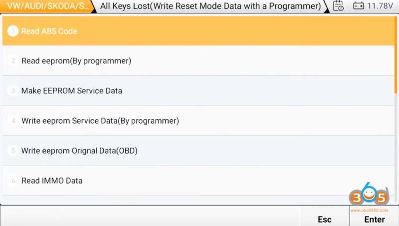 OBDSTAR G3 Program VAG IMMO4 All Keys Lost via MP001