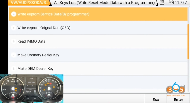 OBDSTAR G3 Program VAG IMMO4 All Keys Lost via MP001
