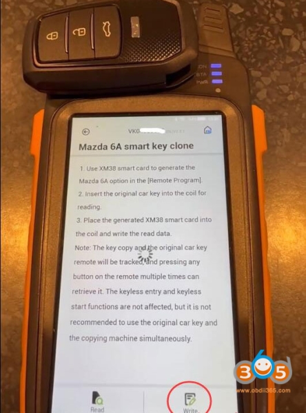 Xhorse Key Tool Max Pro Clone Mazda CX-30 2020 Smart Key via XM38