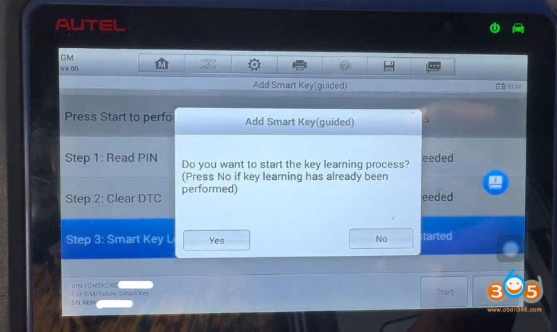 2015–2020 Chevy Tahoe Smart Key Not Detected Autel IM508 Solution