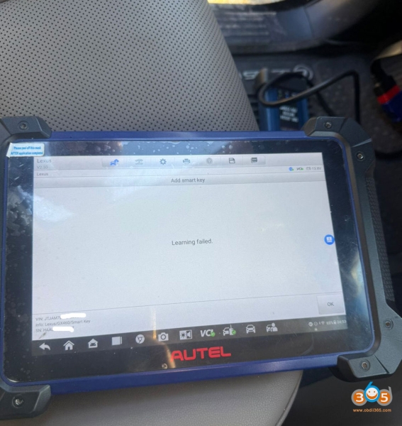 Autel IM608 Lexus GX 2023 AKL ECU SW Version Not Supported?